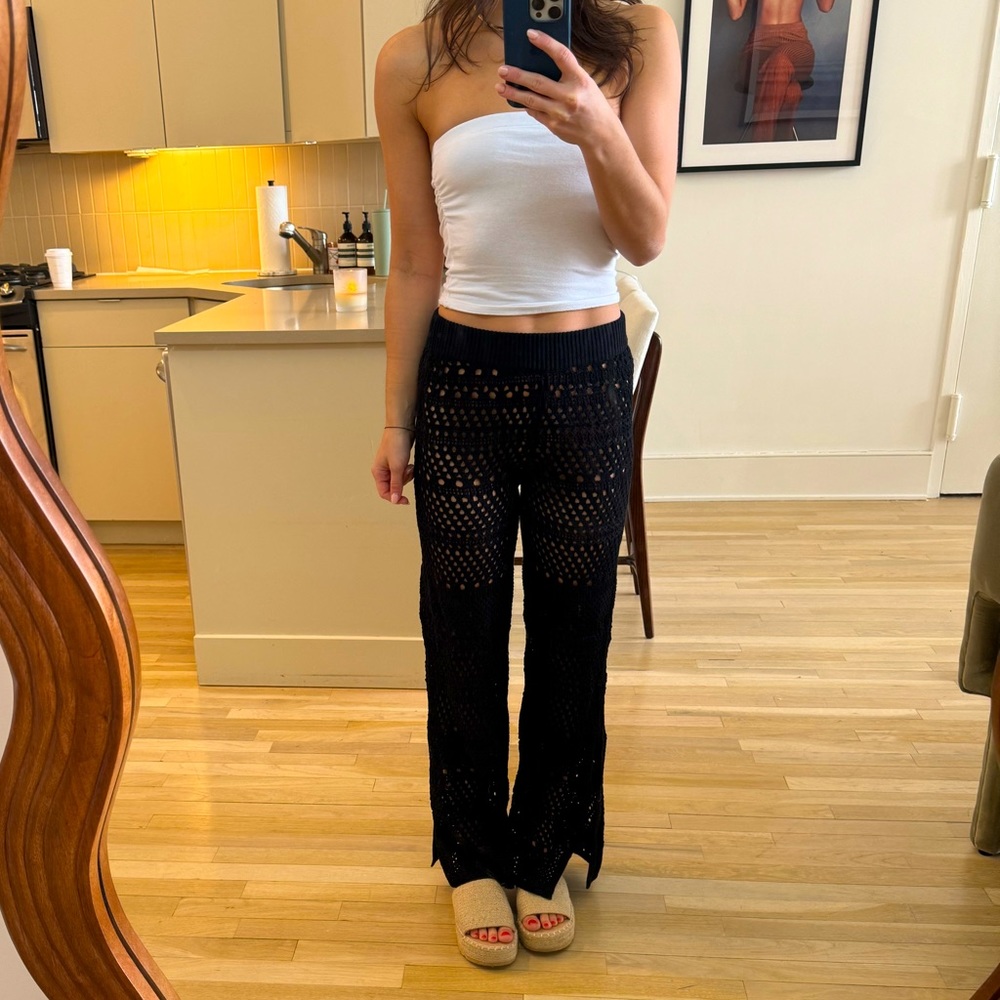 Never Worn - Solid & Striped Logan Crochet Pant - black size S
